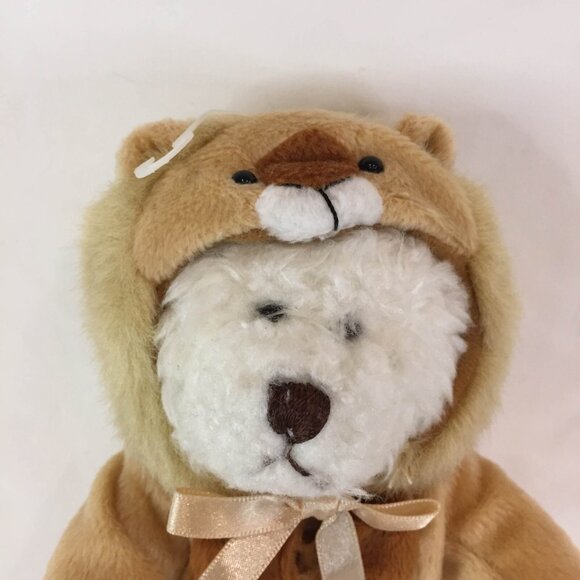 White Plush Bear In Lion Costume 8 inch Stuffed Animal Teddy Soft - Picture 2 of 4